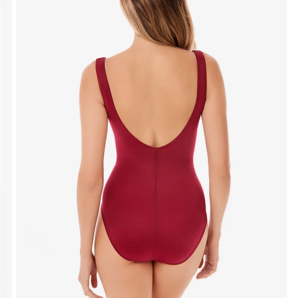 Miraclesuit Solid Gandolf One Piece Swimsuit Red … - image 2